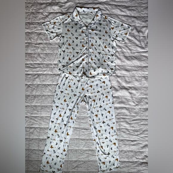 Ellen DeGeneres Laugh Love Smile Dog Print Cozy Light & Airy Pajama Set - Medium - Picture 1 of 10